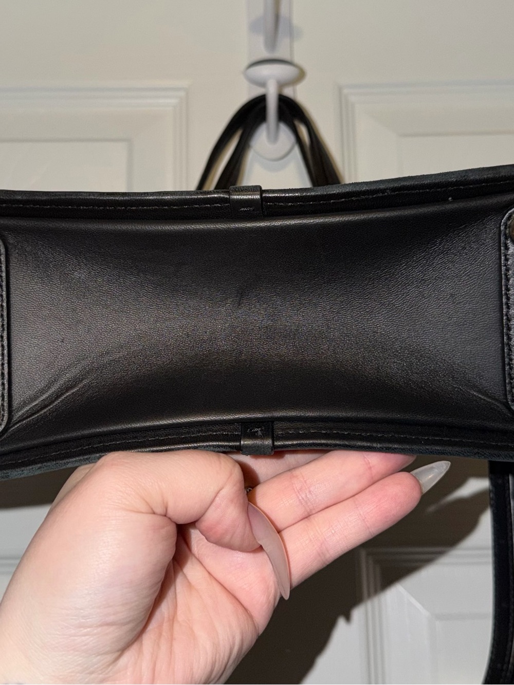 Black Quilted Coach Leather Shoulder Bag with Gold rivets and hardware - Picture 5 of 8
